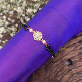 Vriksham AD Stone Double Floral Mangalsutra Bracelet-Red-G18781